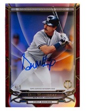 2016 Topps Tribute Rightful Recognition Red Refractor Don Mattingly Auto 4/5 SP
