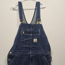 Carhartt Mens Loose Fit Denim Bib Overalls 34x28 Model OR4672-M 104672 Workwear