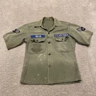 Vintage US Air Force Shirt Mens Small Green Utility Fatigue OG-107 Vietnam Era *