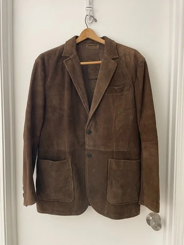 Gimo’s GMS-75 Brown Suede Leather Blazer Jacket Italy Fit See Measurements image 3