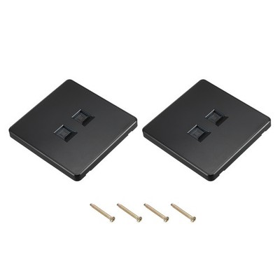 Ethernet Steckdose Doppelte Öffnung RJ45 CAT6 Wandplatte Schwarz Pack von 2