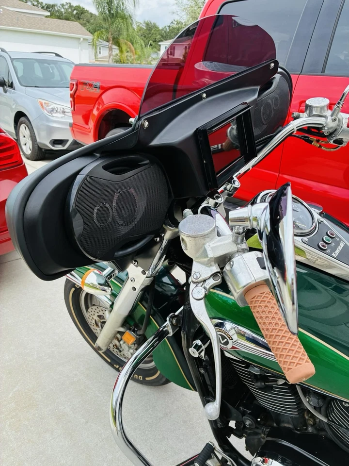 CARENADO MURCIÉLAGO PARABRISAS 4 Kawasaki Vulcan Nomad 1500 1999-2004 2DIN 5" SPKS Foto 4 de 4