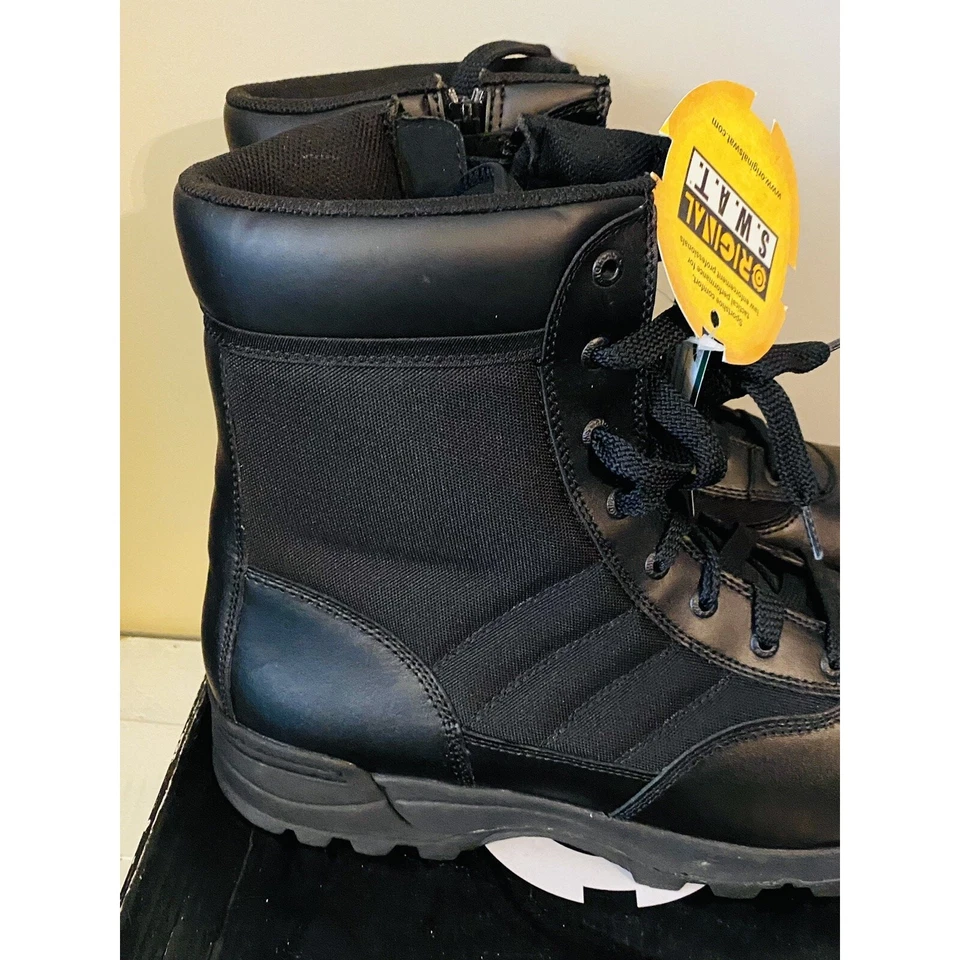 New in Box Original S.W.A.T. Classic 9" Side Zip Black Boots Men's 15 - Image 4 of 4
