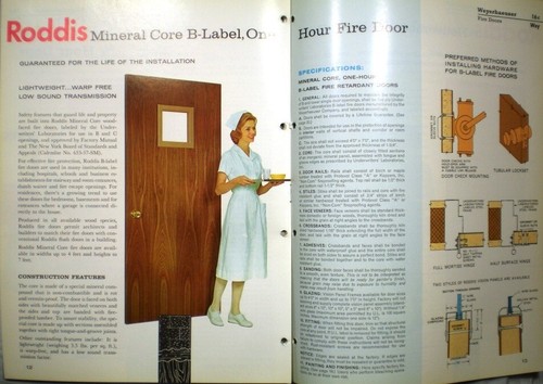 Weyerhaeuser Co RODDIS Flush Wood Doors Catalog ASBESTOS Lock Block 1962 - Picture 5 of 6