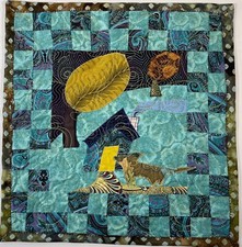 The Winds of March Small Art Quilt 12 in. by 12 in. Handmade