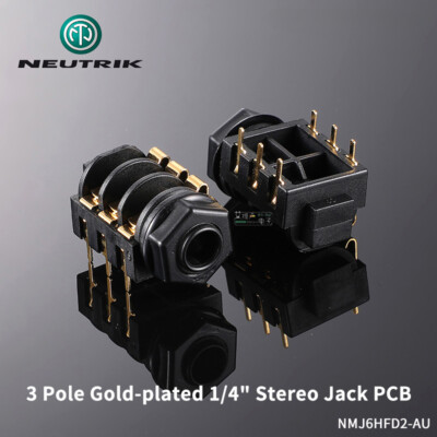 1pcs Neutrik 6.35mm 3 Pole Stereo Fever Audio Jack PCB Mount Socket NMJ6HFD2-AU
