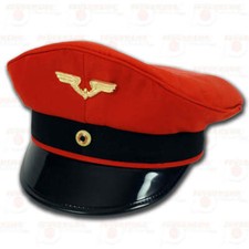 Kinder Eisenbahnmütze Bahnhofsvorsteher Schaffnermütze Reichsbahn Bundesbahn rot
