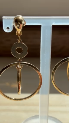 Signed PARK LANE 💥VINTAGE Jewelry💥 Dangle deometric gold tone Women Earrings - Video 1 of 1