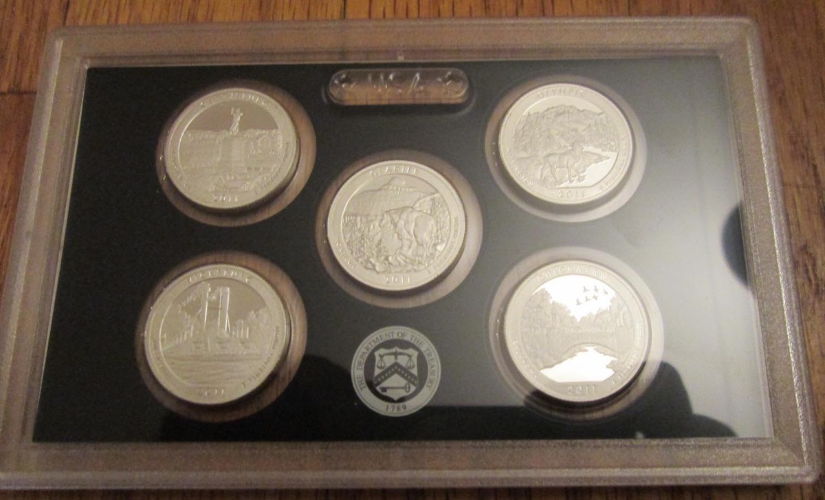 2011 Silver Proof Set U.S. Mint Box and COA 14 coins 5 Am The