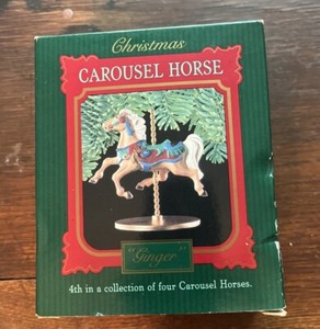 hallmark ornament 1989 Carousel Horse Ginger In Box