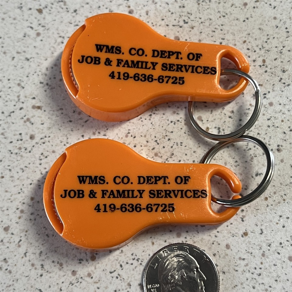 Williams County Ohio Family Services Lot of 2 Bottle Openers Keychain