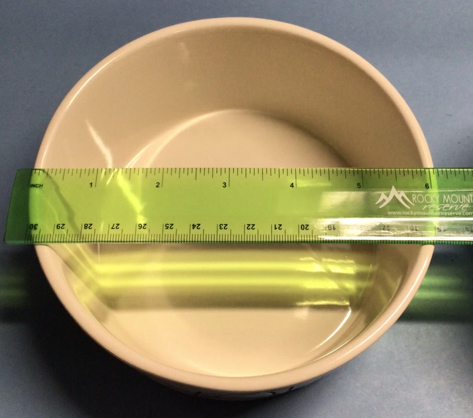 Conjunto de 2 pratos de comida Rae Dunn marfim cerâmica animal de estimação gato cachorro tigela, devorar e slurp - Imagem 2 de 4