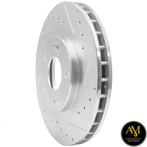 Rotores de freno delanteros ventilados perforados ranurados y pastillas para Dodge Stealth 93-91 296 mm - Imagen 3 de 6