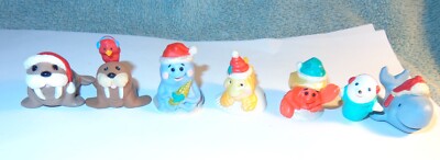 7 Hallmark Merry Miniatures CHRISTMAS SEA LIFE CREATURE WALRUS OCTOPUS CRAB FISH