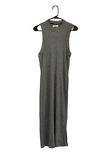 Madewell Mockneck Maxi White/Black Sleeveless Wool Blend Dress size M