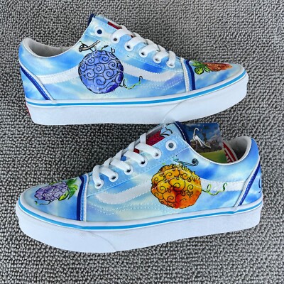 Vans Shoes For Girl Blue Vans Girls Light Blue Lace Kids Sk8-Low - Main Image