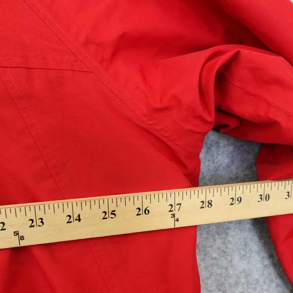 Lands End The Squall Anorak Windbreaker Men XL Red Fleece Hoodie Kangaroo Pocket - Image 4 of 4
