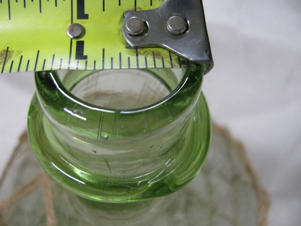 "Florero botella de vidrio W16"" con diseño de red de yute a su alrededor-costera" Foto 4 de 4