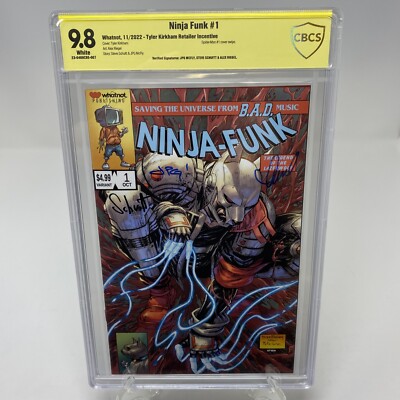 Ninja Funk #1 Tyler Kirkham CBCS 9.8 3x Signed JPG McFly Schuitt Riegel