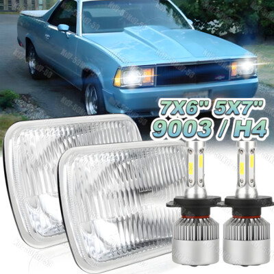 2PCS fit Chevy Malibu 1978-81 El Camino 7x6'' 5x7'' inch LED Headlights Hi/Lo Beam