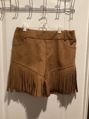 NWT Women's ''Crazy Train'' Brown Fringe Shorts - Size 3X