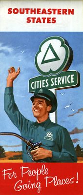 1958 Cities Service Road Map: Southeastern States NOS