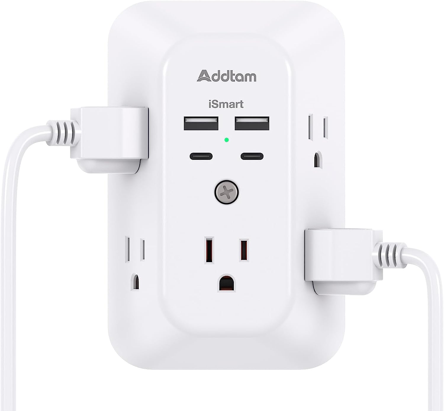 Surge Protector Outlet Extender - Addtam 5-Outlet Splitter with 4 USB Wall Charg-image