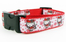 Kitty Winter dog collar Handmade adjustable buckle collar 1" wide or leash