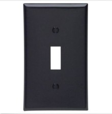 1-Gang Toggle Unbreakable Light Switch WALL PLATE Ebony Black LEVITON 80701-E