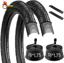 16" Bike Tire, 2 Pack 16 X 1.75 Bike Tire with Schrader Valve, 16 X 1.75 Bicycle