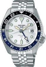 PSL Seiko SBSC017 Seiko 5 Sports SKX Sports Style GMT Men's Watch Silver Dial