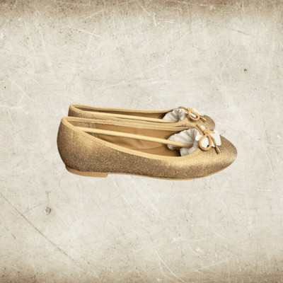 Crown & Ivy Gold Larissa Glitter Flats / SZ: 9W / NWT