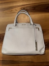 Nine West Purse Tote Satchel Mushroom / Taupe Faux Leather Shoulder Bag Handles