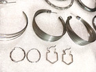 Pierced hoop earrings for women. Hoops, Love, goldtone, silvertone. You get all — photo 6