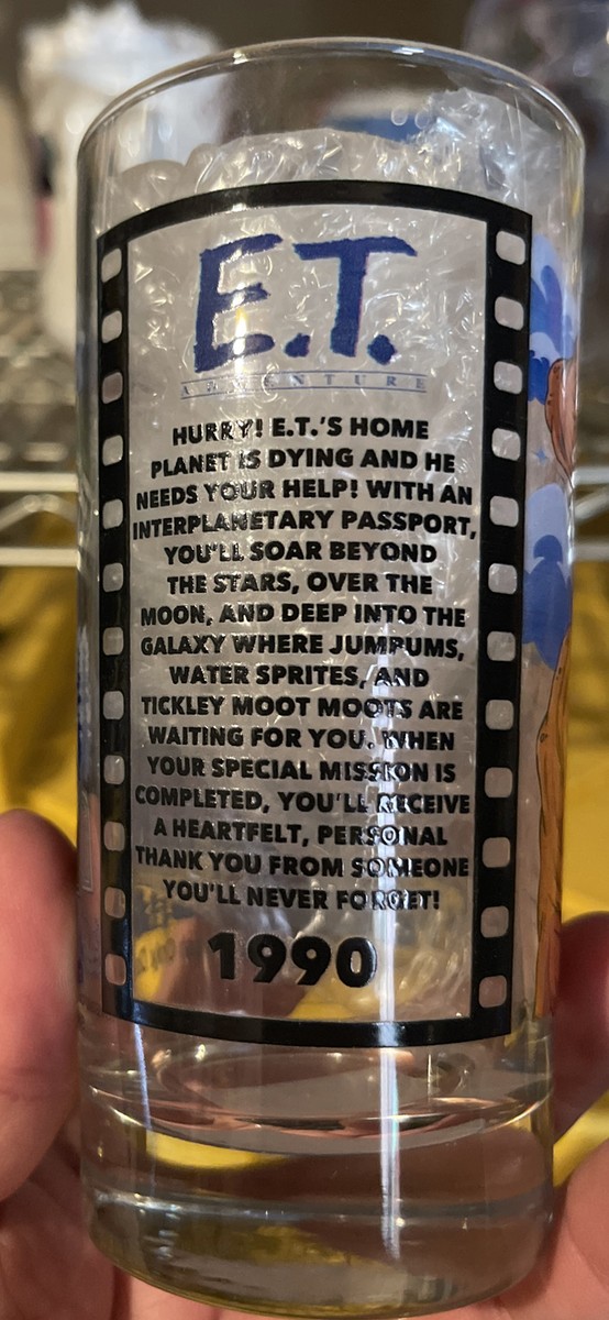 UNIVERSAL STUDIOS Florida E.T. ドリンクボトル Universal Studios Florida E.T. Adventure Retro Glass Cup New