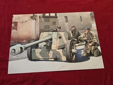 WW2 WWII German WEHRMACHT STEEL HELMET SOLDIERS w CANNON Military Poster Print