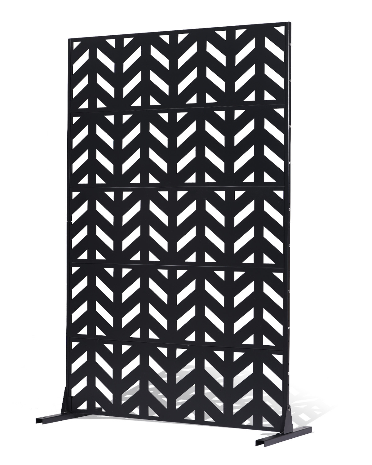 Panneau Intimité Noir VEVOR 120x183 cm Brise-vue Métal Autoportant pour Jardin et Terrasse