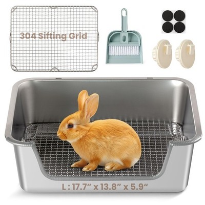 Aothey Rabbit Litter Box, Extra Large Bunny Litter Box with 304 Stainless Ste...