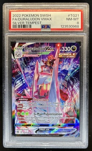 2022 Pokemon SWSH Duraludon VM Trainer Gallery Full Art Holo #TG21/TG30 PSA 8