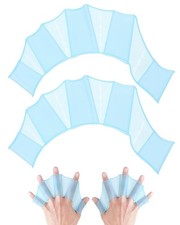 Schwimmhandschuhe 1 Paar Silikon Schwimmh&auml;ute f&uuml;r Erwachsene, Blau | Hand