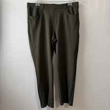 Quince Ultra Stretch Ponte Straight Leg 4 Pocket Pants XL Petite Olive Green