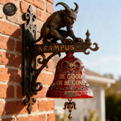 Krampus Deko Klingel Be Good or Be Gone 16cm   Sammler Ornament