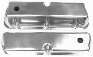 Racing Power R6171 Aluminum Valve Covers Plain With Hole For SB Ford