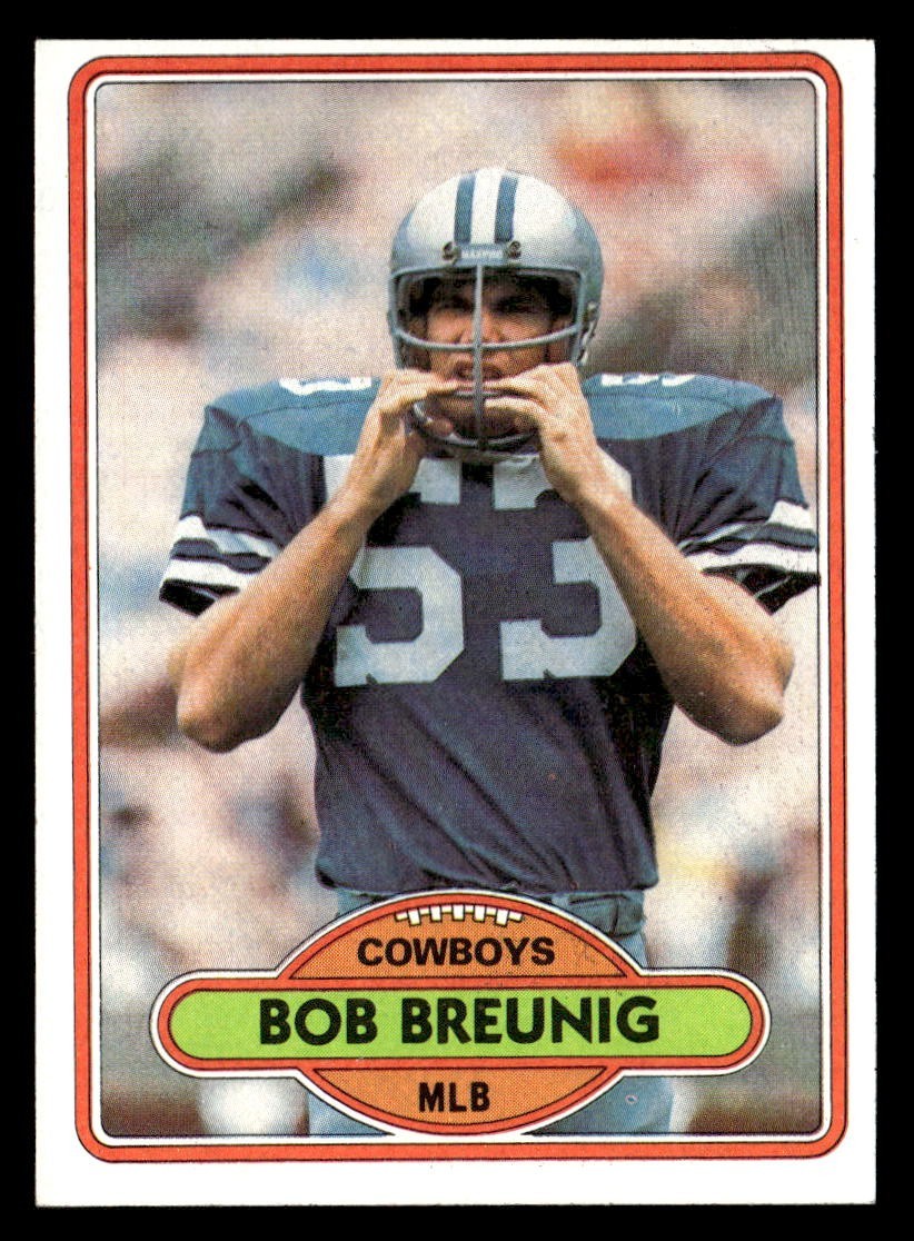 Bob Breunig 1980 Topps Rookie Card #204 Dallas Cowboys