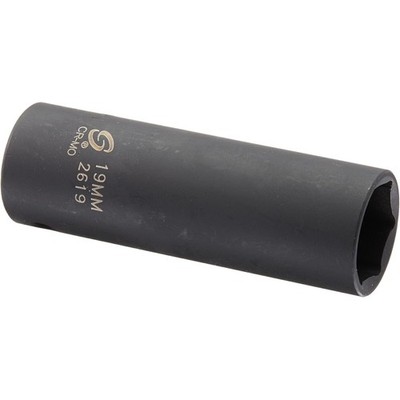 Sunex 2619 19mm Deep Impact Socket, Extra Thin Wall, 1/2'' Drive, 6 Point