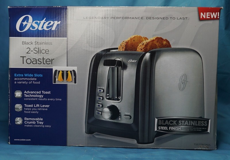 NEW Oster TSSTTRGM2L 2-slice Stainless/Black Toaster Extra Wide