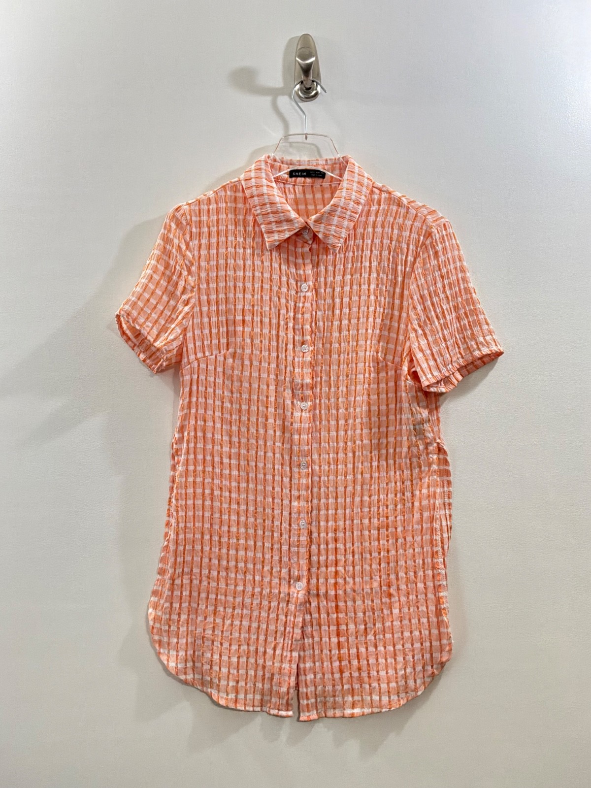 Shein Button-Down Gingham Collared Short Sleeve B… - image 1