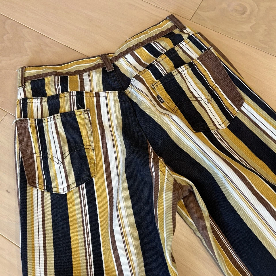 Pantalón acampanado vintage a rayas Levi’s for Gals Big E para mujer 27x26 Foto 4 de 4
