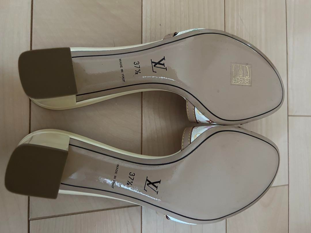 LOUIS VUITTON Mules Size 37.5 Monogram Logo Sandals Multicolor