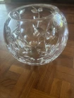 Tiffany & Co Crystal Bowl Floral Vine Pattern Cut Rose Bowl Vintage 8” Diameter